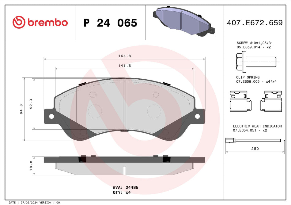 Brake Pad Set, disc brake - P 24 065