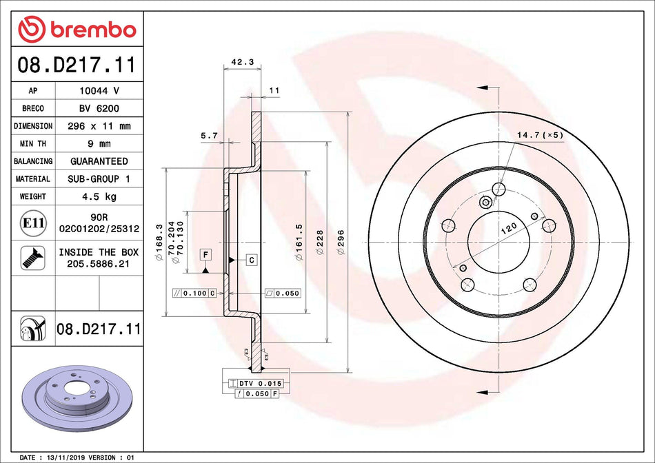Brake Disc - 08.D217.11