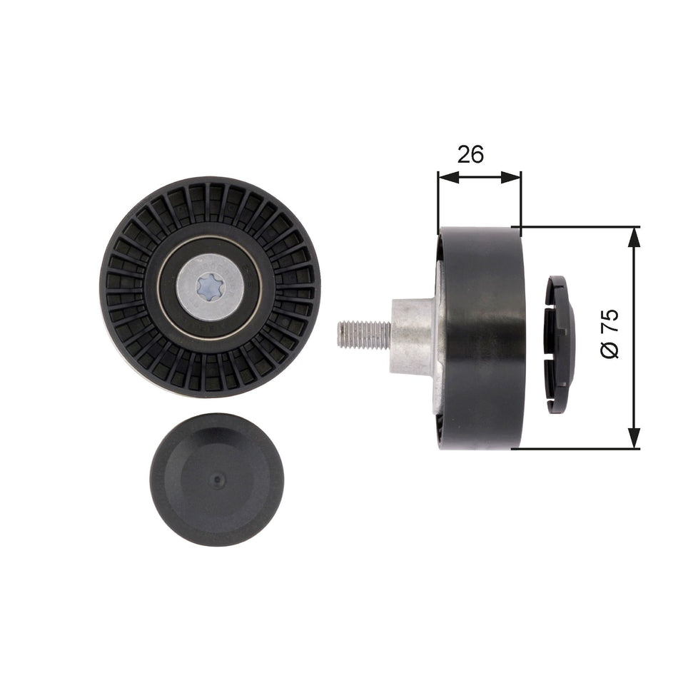 Deflection/Guide Pulley, V-ribbed belt - T36385