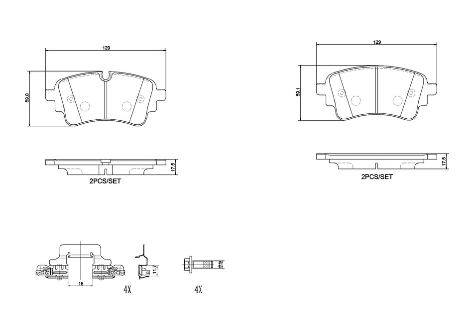Brake Pad Set, disc brake - P 85 186