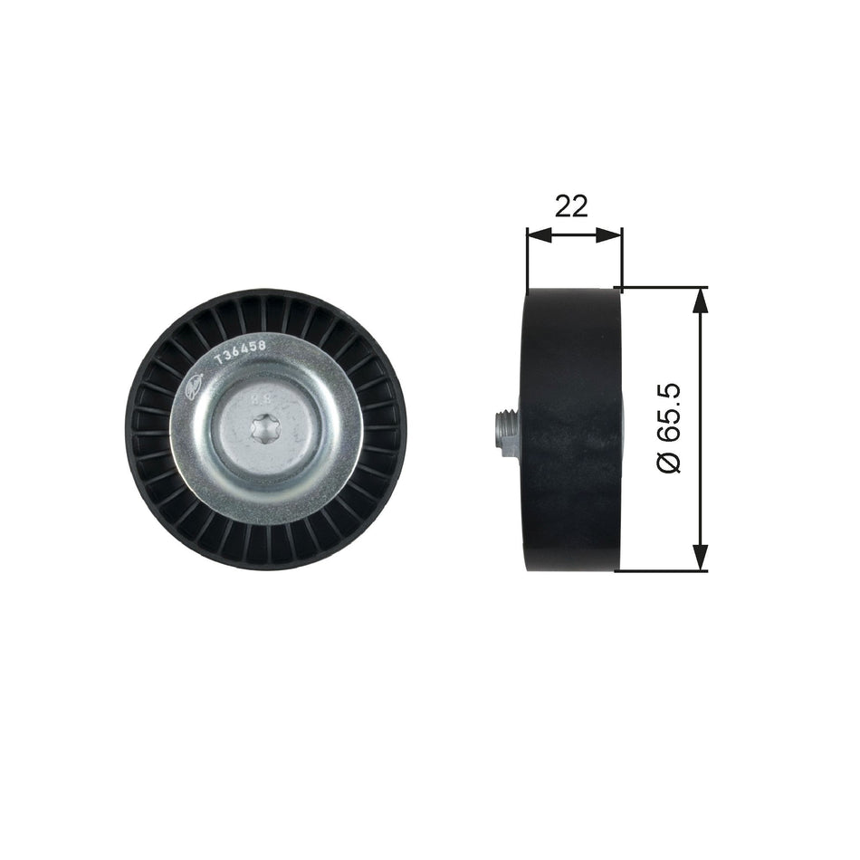 Deflection/Guide Pulley, V-ribbed belt - T36458