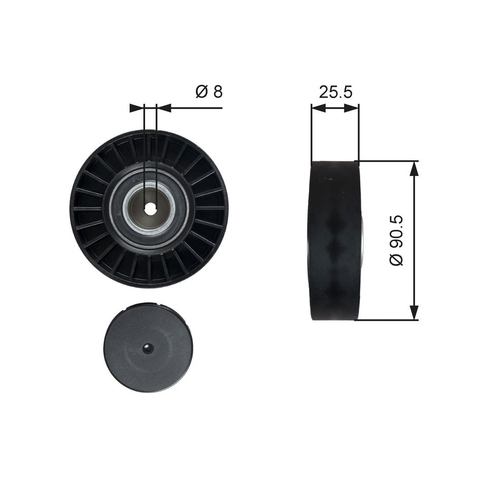 Deflection/Guide Pulley, V-ribbed belt - T36005