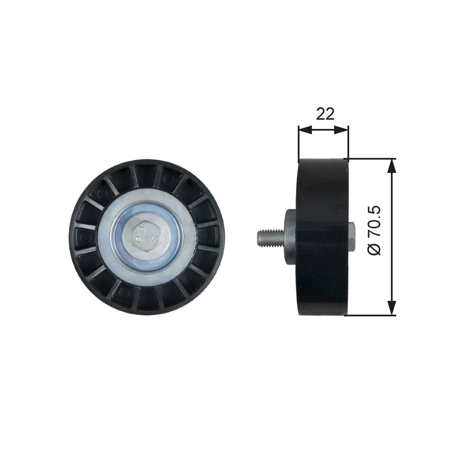 Deflection/Guide Pulley, V-ribbed belt - T36607