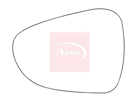APEC Replacement Stick-On Standard Vehicle Mirror Glass LHS