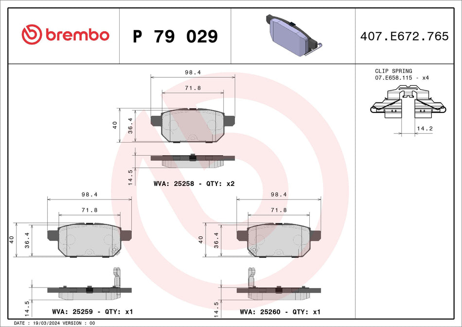 Brake Pad Set, disc brake - P 79 029