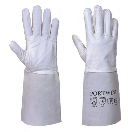 Premium Tig Welding Gauntlets - Grey - X Large