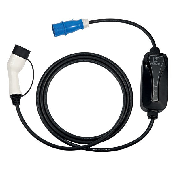 Ev Charging Cable - 32A Type 2 Female To Commando Plug With Controller 5M