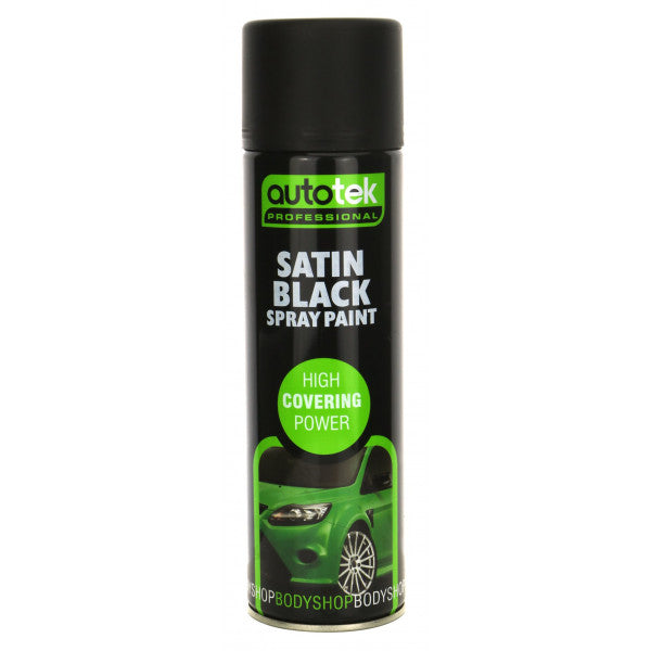 Autotek Aerosol Paint - Satin Black - 500ml