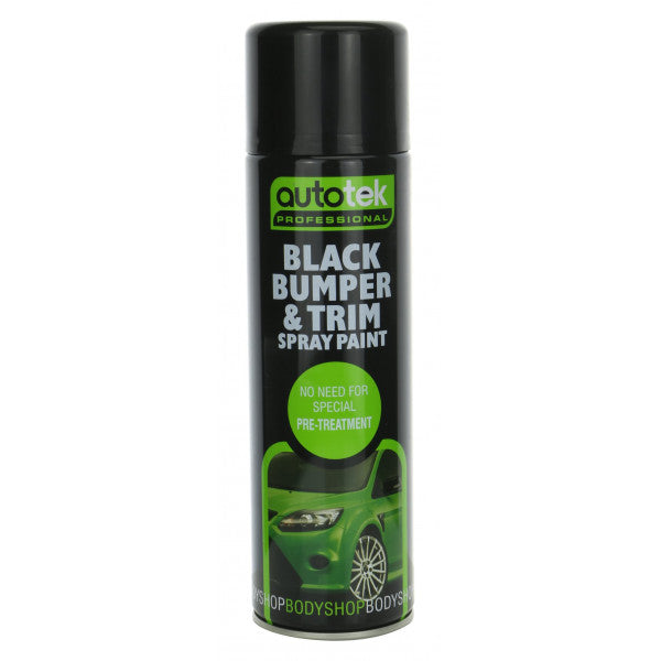 Autotek Bumper & Trim Aerosol Paint - Black - 500ml