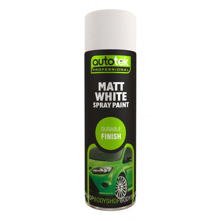Autotek Aerosol Paint - Matt White - 500ml