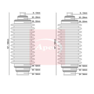 Apec ACB3001 Bellow Kit, steering - 1