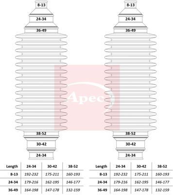 Apec ACB3002 Bellow Kit, steering - 1