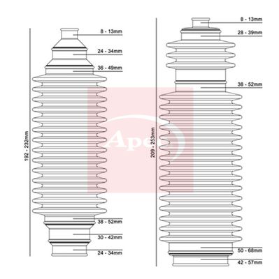 Apec ACB3004 Bellow Kit, steering - 1