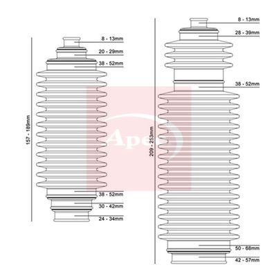 Apec ACB3006 Bellow Kit, steering - 1