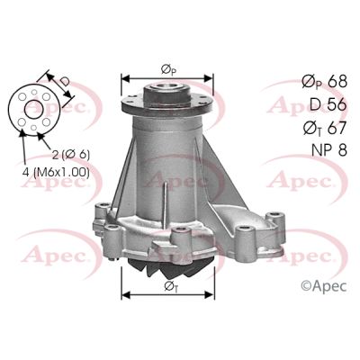 Apec AWP1303 Water Pump, engine cooling - 1