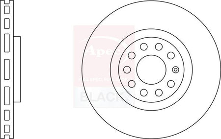 Apec Black DSK2285B Brake Disc - 1