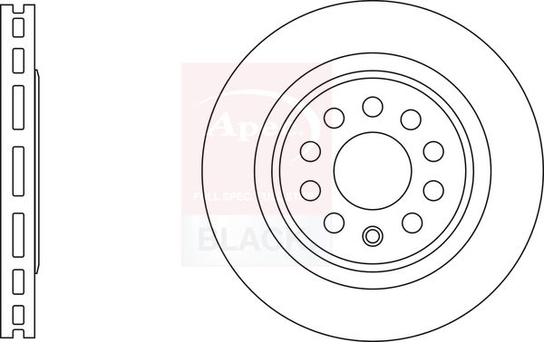 Apec Black DSK3167B Brake Disc - 1