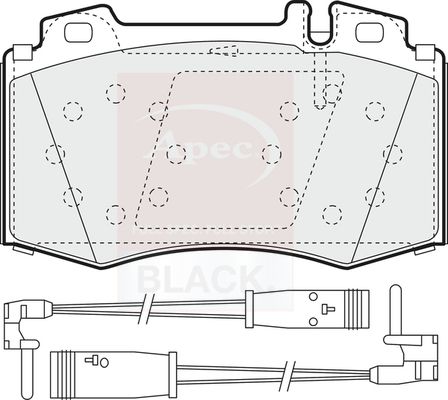 Apec Black PAD1535B Brake Pad Set, disc brake - 1