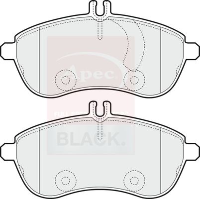 Apec Black PAD1565B Brake Pad Set, disc brake - 1