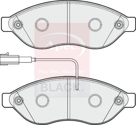 Apec Black PAD1858B Brake Pad Set, disc brake - 1