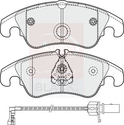 Apec Black PAD1861B Brake Pad Set, disc brake - 1