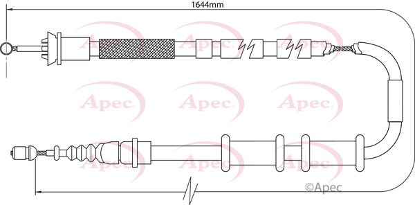 Apec CAB1008 Cable Pull, parking brake - 1