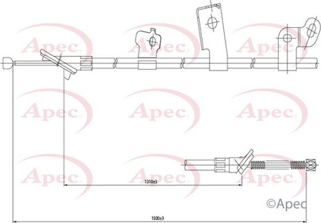 Apec CAB1009 Cable Pull, parking brake - 1