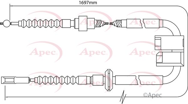 Apec CAB1016 Cable Pull, parking brake - 1
