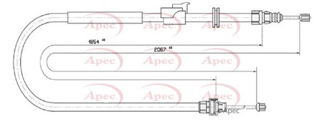 Apec CAB1026 Cable Pull, parking brake - 1