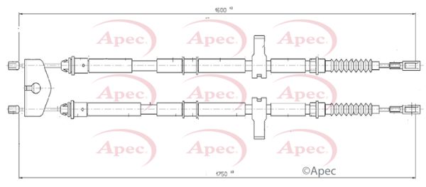 Apec CAB1027 Cable Pull, parking brake - 1