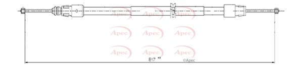 Apec CAB1028 Cable Pull, parking brake - 1