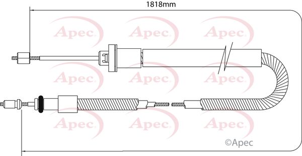 Apec CAB1032 Cable Pull, parking brake - 1