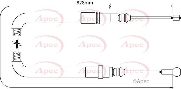 Apec CAB1048 Cable Pull, parking brake - 1