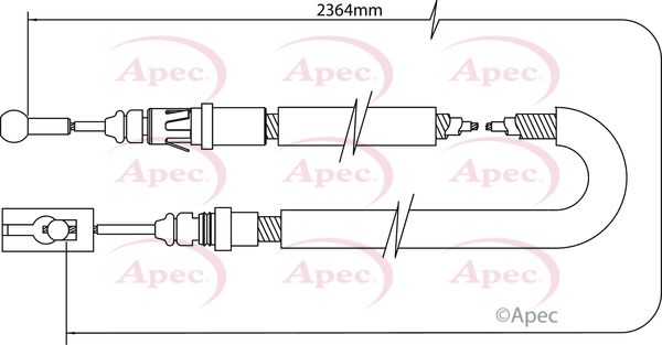 Apec CAB1054 Cable Pull, parking brake - 1