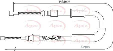 Apec CAB1072 Cable Pull, parking brake - 1