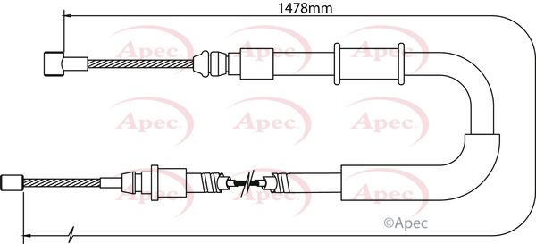Apec CAB1072 Cable Pull, parking brake - 1