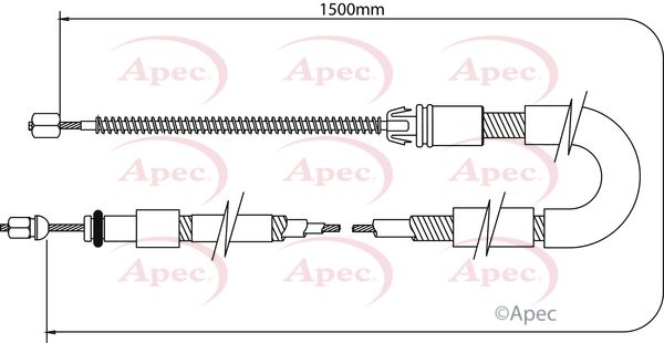 Apec CAB1075 Cable Pull, parking brake - 1