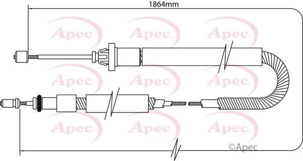 Apec CAB1081 Cable Pull, parking brake - 1