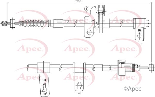 Apec CAB1086 Cable Pull, parking brake - 1