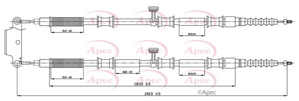 Apec CAB1095 Cable Pull, parking brake - 1