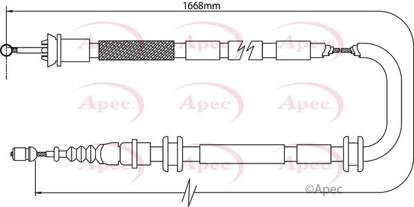 Apec CAB1096 Cable Pull, parking brake - 1