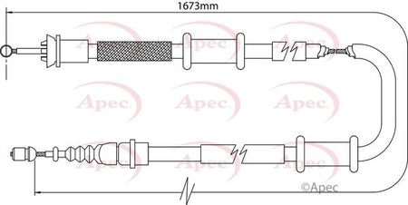Apec CAB1112 Cable Pull, parking brake - 1