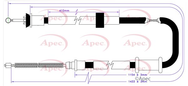Apec CAB1118 Cable Pull, parking brake - 1