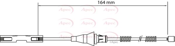 Apec CAB1124 Cable Pull, parking brake - 1