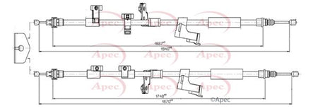 Apec CAB1125 Cable Pull, parking brake - 1