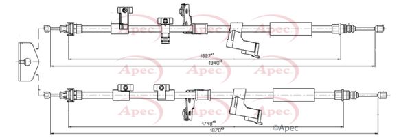 Apec CAB1125 Cable Pull, parking brake - 1