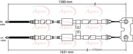 Apec CAB1126 Cable Pull, parking brake - 1