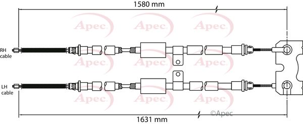 Apec CAB1126 Cable Pull, parking brake - 1