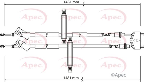 Apec CAB1143 Cable Pull, parking brake - 1