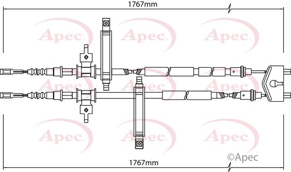 Apec CAB1144 Cable Pull, parking brake - 1
